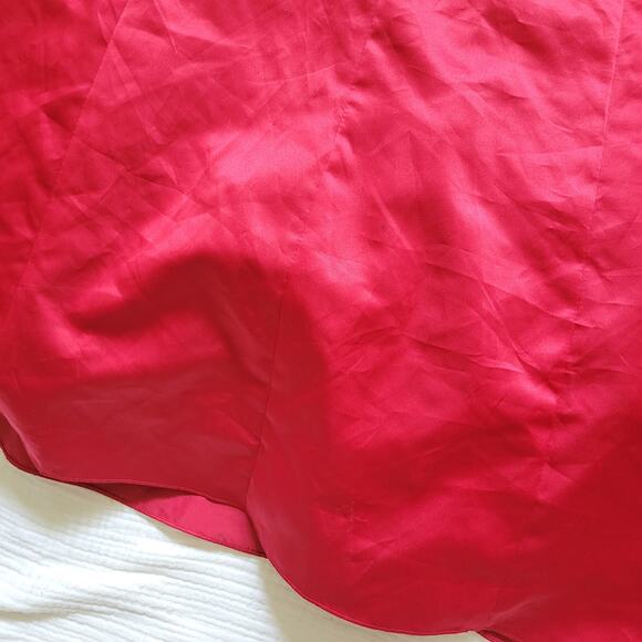 Vintage Y2K Prom Dress Formal Red Satin Strapless Ballgown Black Crinoline - Picture 8 of 8